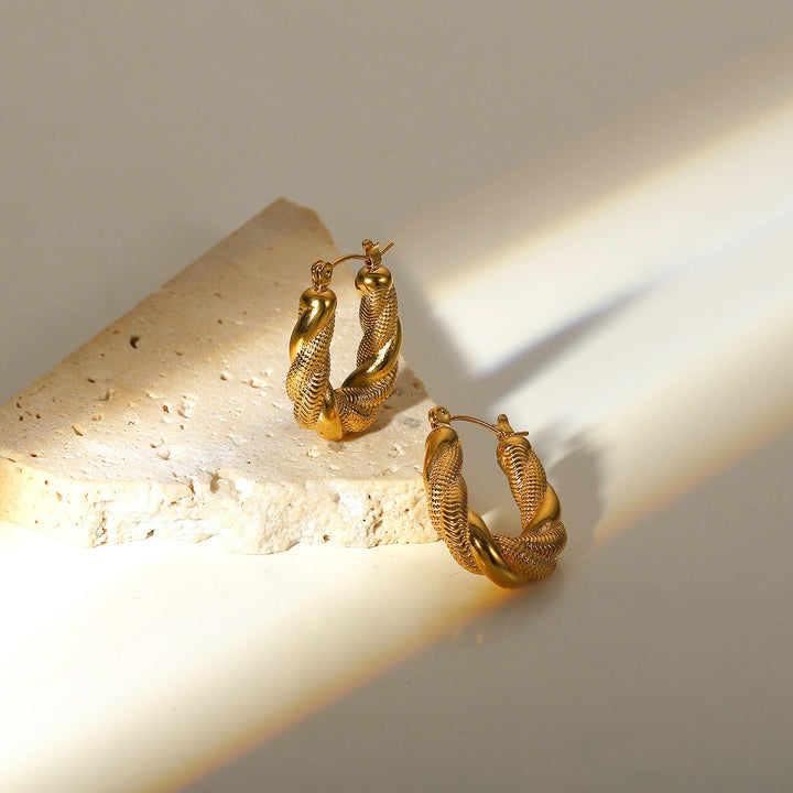 Fashion Sava | Twisted Hoop Earrings | Elegant Everyday Accessory