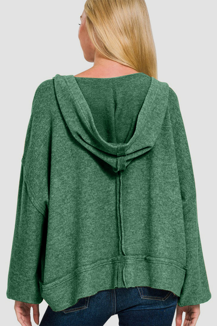 Fashion Sava | Exposed Seam Hoodie | Cozy Brushed Hacci Design