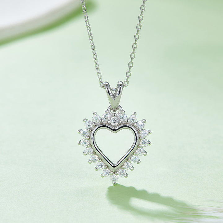 Fashion Sava | Heart Pendant Necklace | Moissanite Elegance