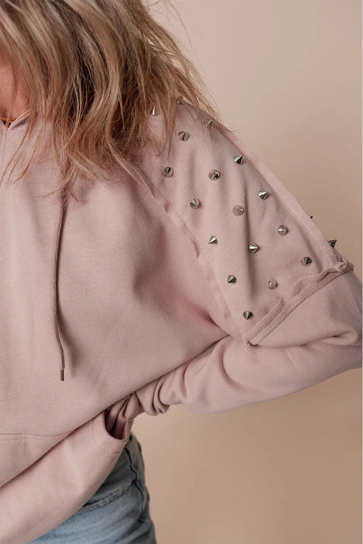 Fashion Sava | Long Sleeve Hoodie | Rivet Drawstring Design
