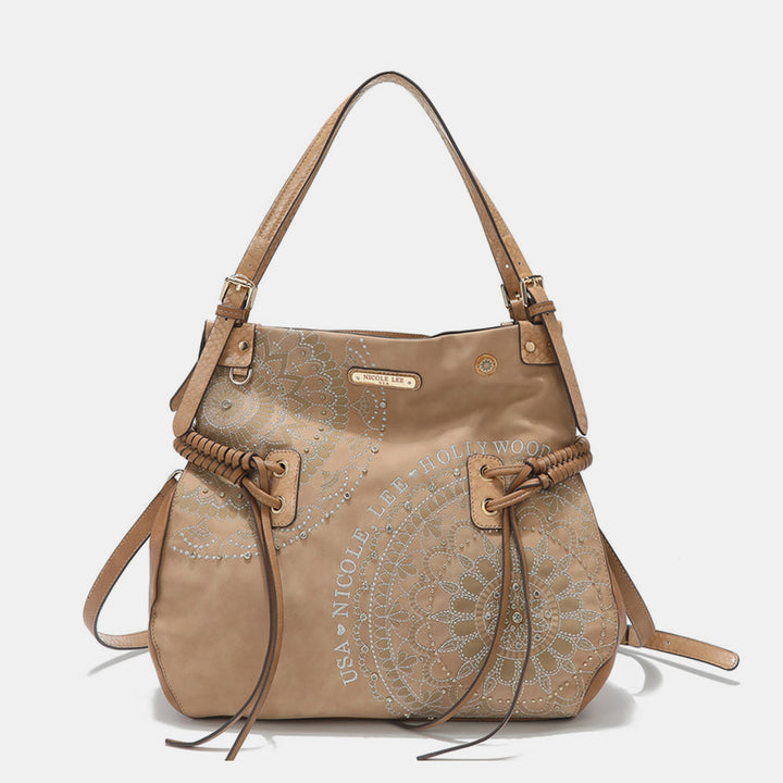 Fashion Sava | Hobo Bag | Rhinestone Embroidery & Tassel Design