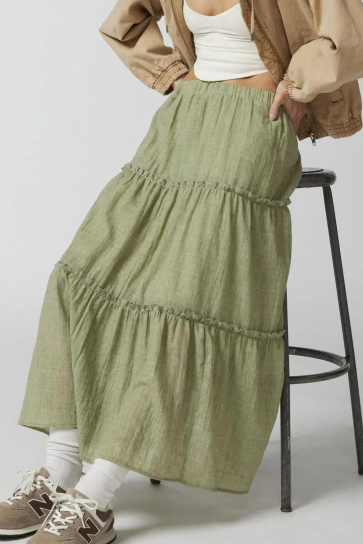Fashion Sava | Frill Elastic Waist Skirt | Effortless Style