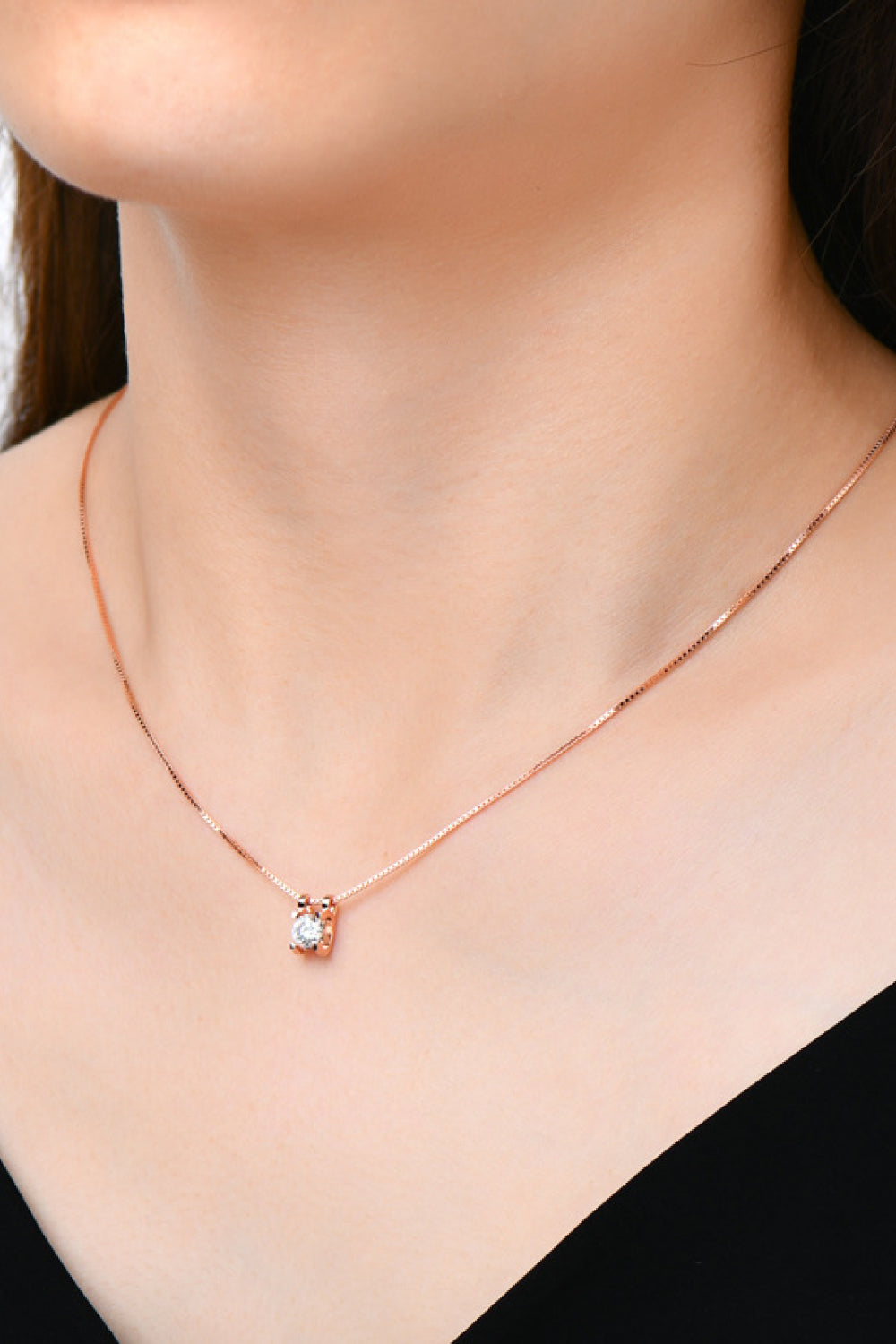 Collier en argent sterling 925 avec moissanite
