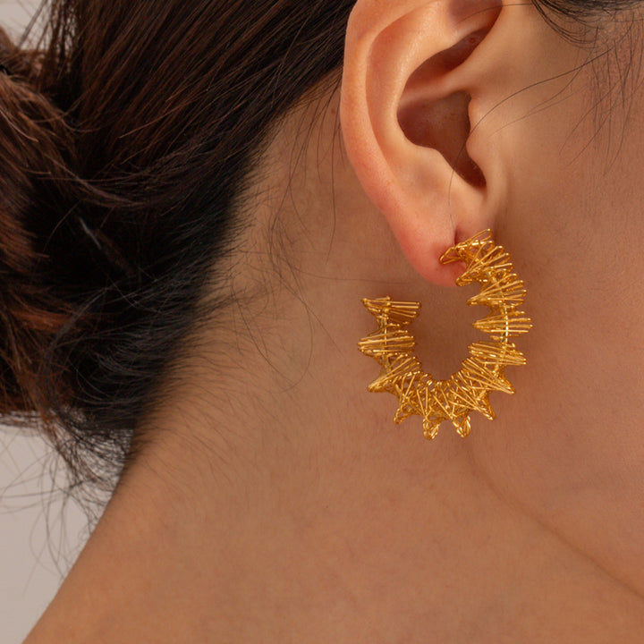 Fashion Sava | C-Hoop Earrings | 18K Gold-Plated Stainless Steel