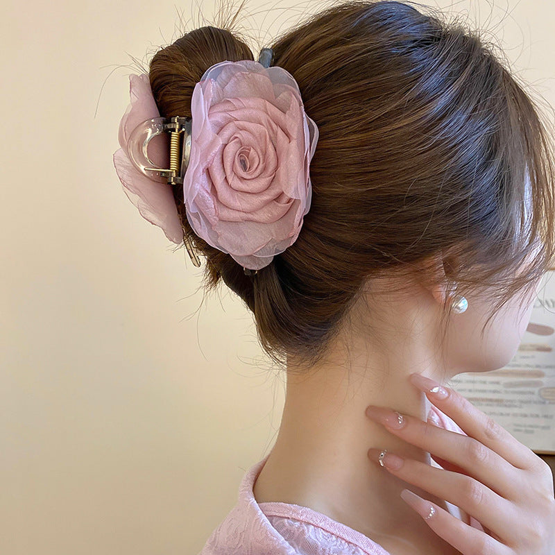 Pinza para el pelo acrílica con forma de flor