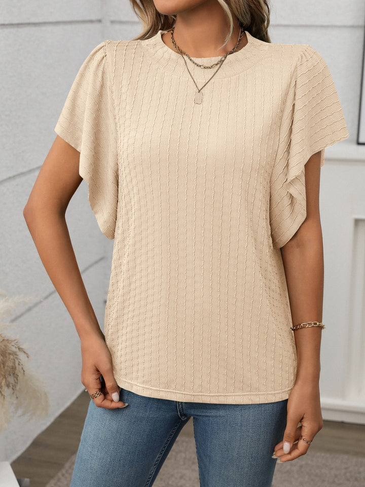 Fashion Sava | Flutter Sleeve T-Shirt | Effortless Chic