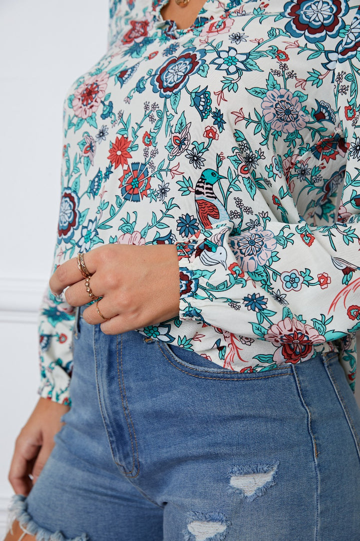 Fashion Sava | Floral Blouse | Elegant Long Sleeve Design