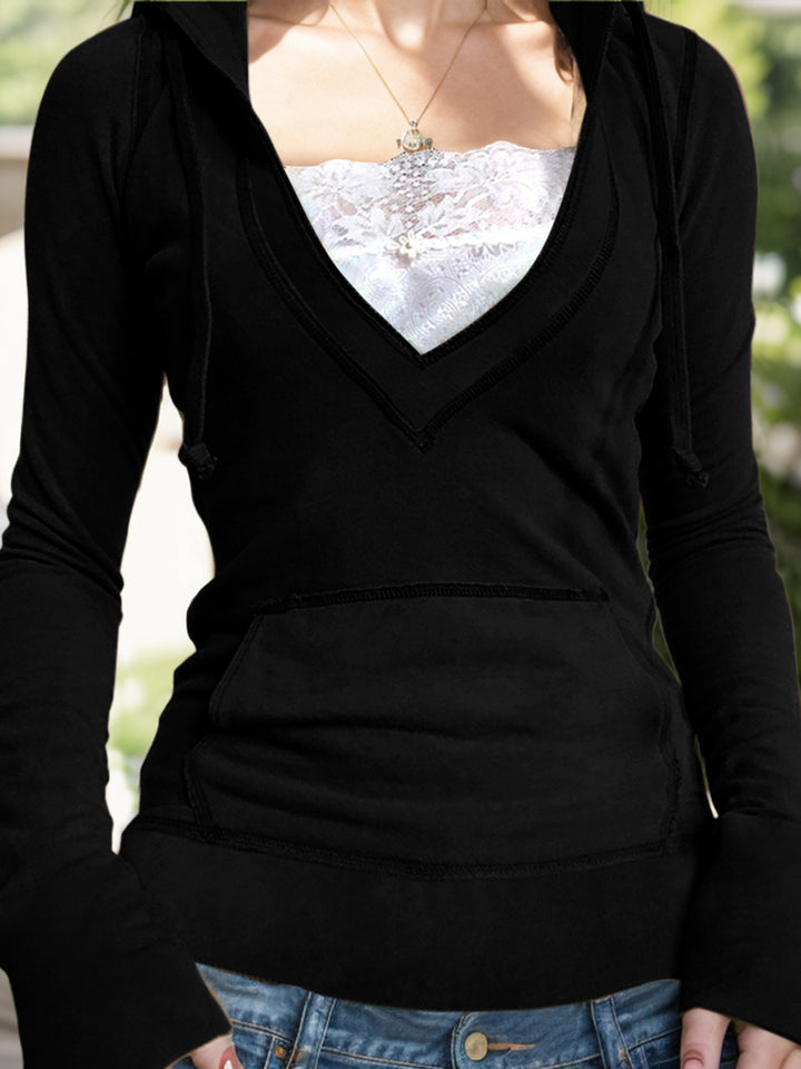 Fashion Sava | Long Sleeve Hoodie | Drawstring Pocketed Design