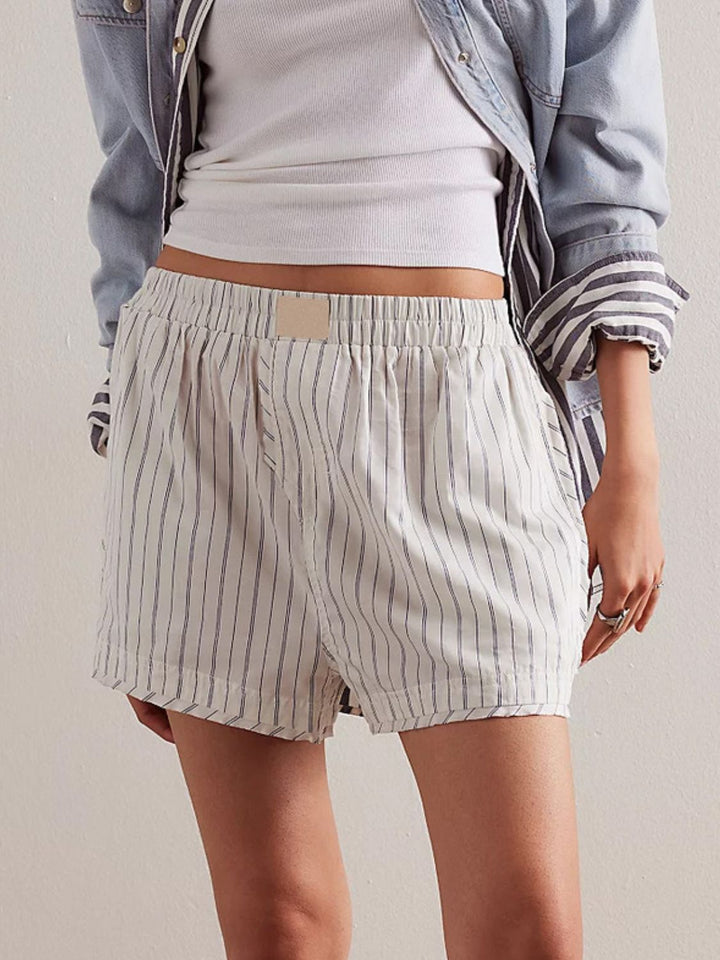 Fashion Sava | Striped Shorts | Elastic Waist Comfort