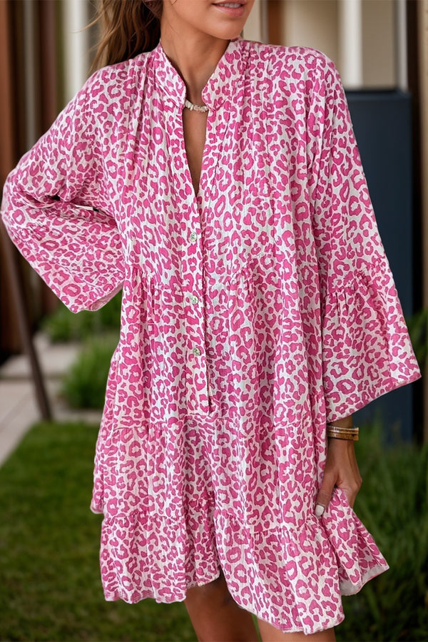 Fashion Sava | Notched Mini Dress | Bold Evening Wear - Fuchsia Pink