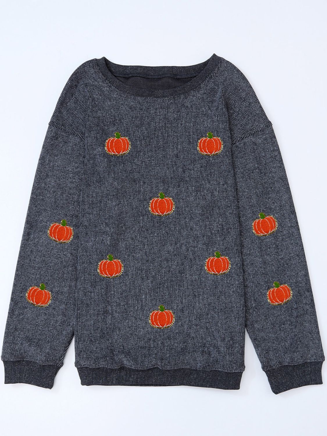 Sudadera de manga larga y cuello redondo con diseño de calabaza