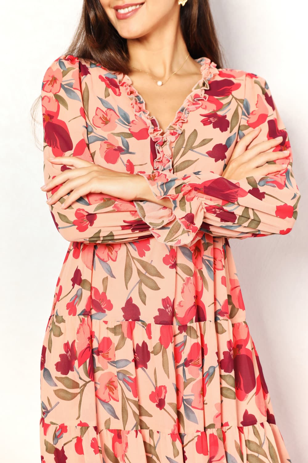 Juniper Floral Frill Maxi Dress – JUN-G0955