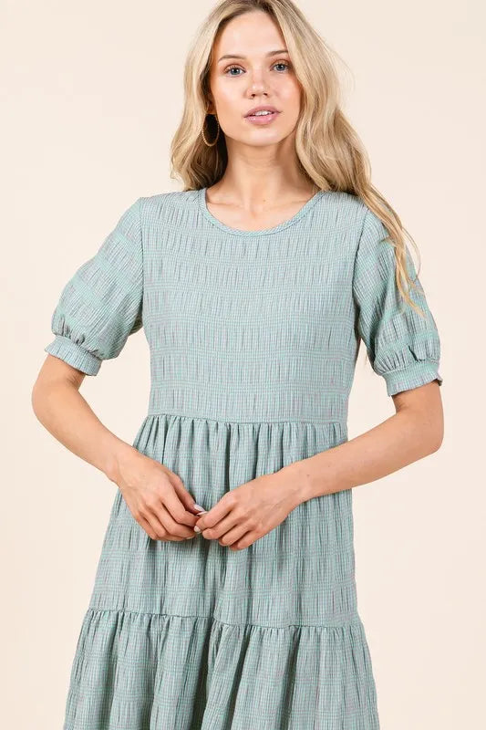 Fashion Sava | Textured Tiered Dress | Effortless Elegance