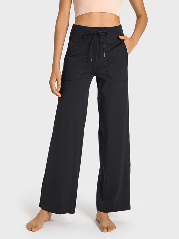 Fashion Sava | Wide Leg Sports Pants | Drawstring Waist & Pockets