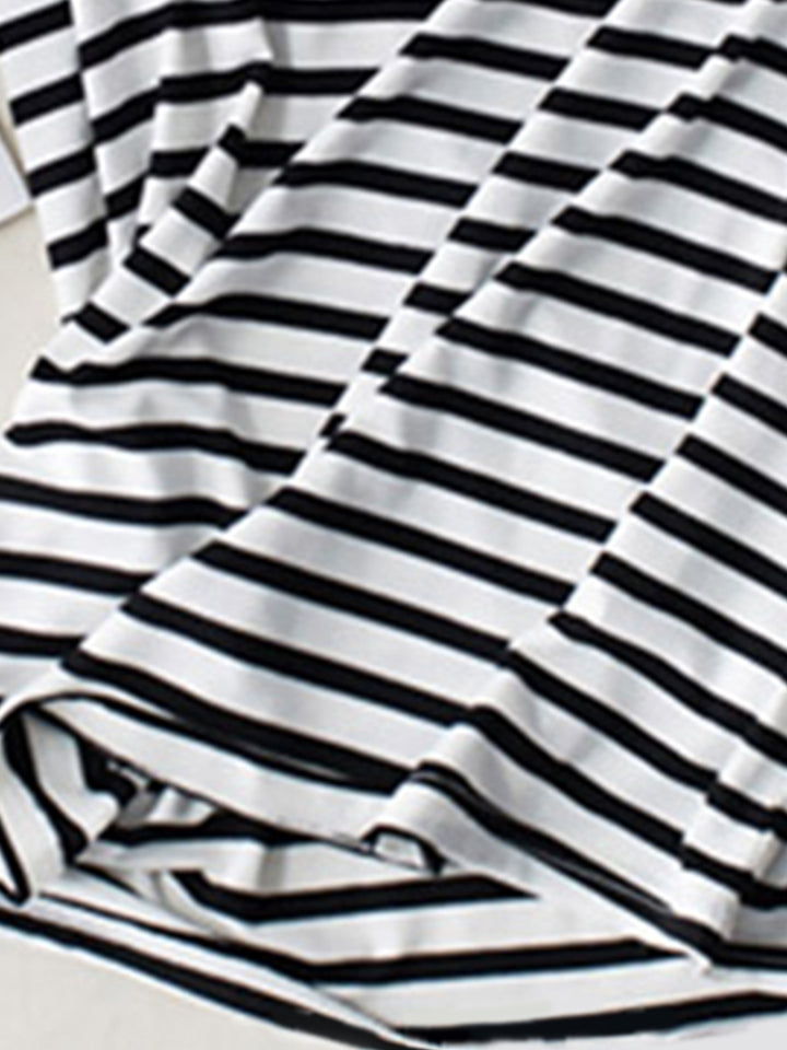 Fashion Sava | Striped T-Shirt | Round Neck Short Sleeve Style