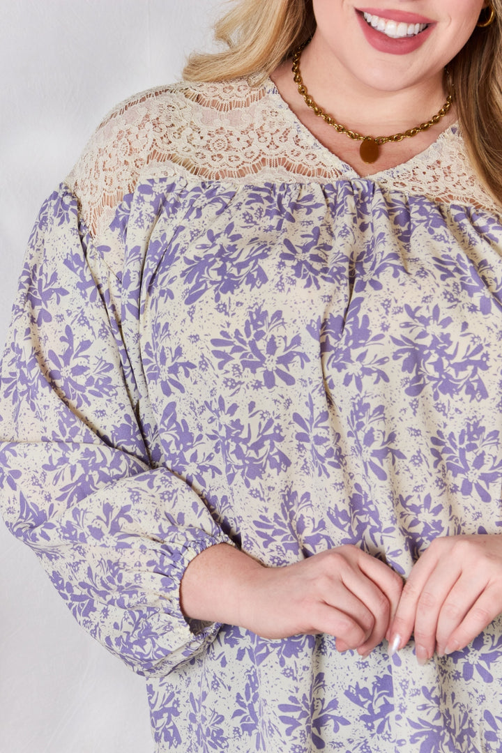 Fashion Sava | Lace Detail Blouse | Elegant Printed Design