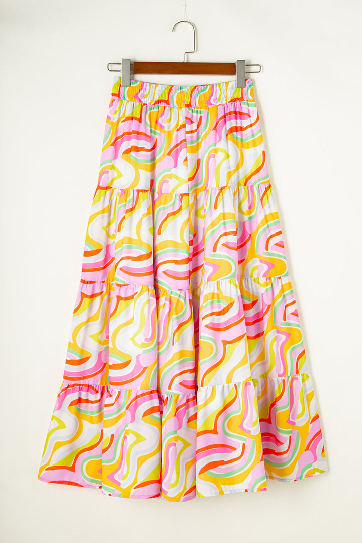 Fashion Sava | Printed Skirt | Elastic Waist Comfort