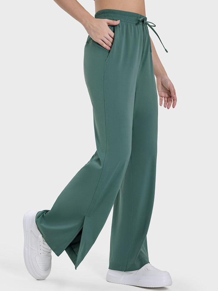 Fashion Sava | Wide Leg Active Pants | Millennia Slit Design