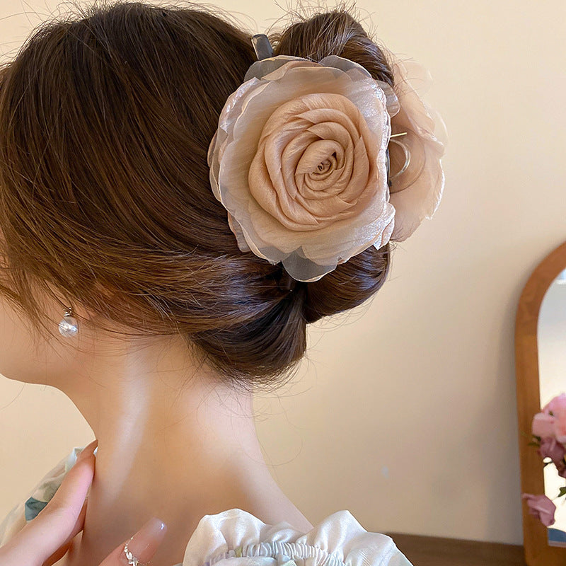 Pinza para el pelo acrílica con forma de flor