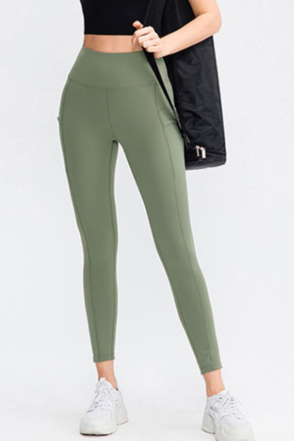 Pantalon de sport long coupe slim à taille large avec poche
