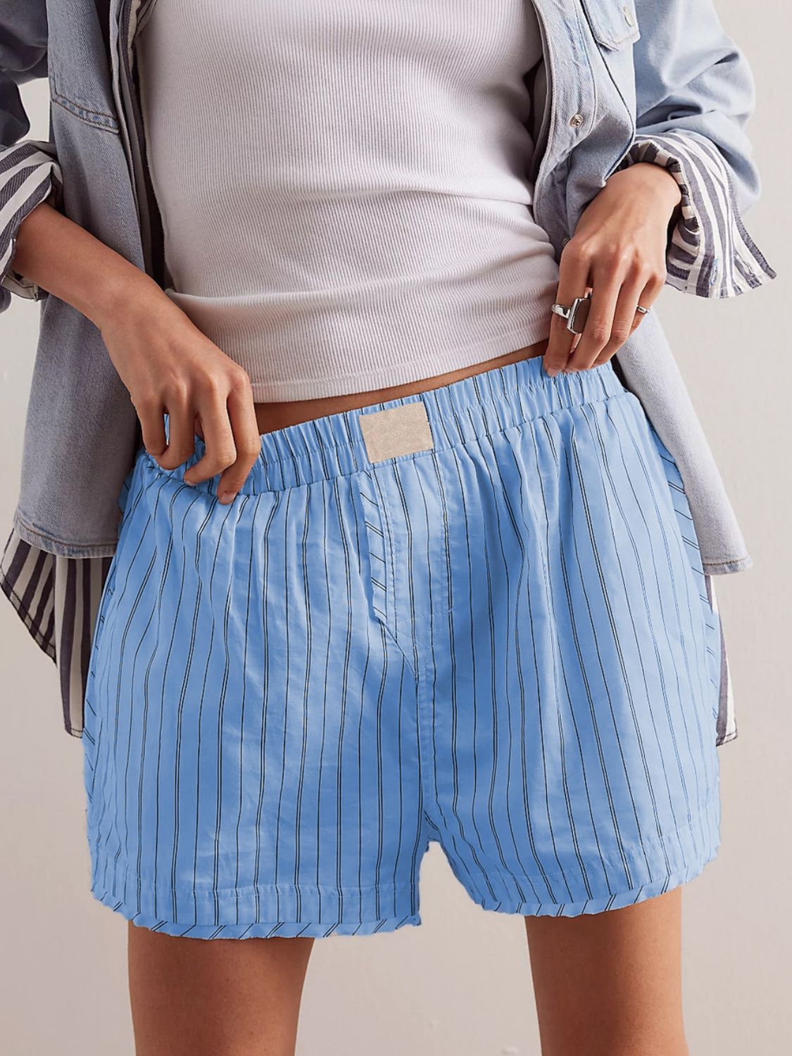 Fashion Sava | Striped Shorts | Elastic Waist Comfort