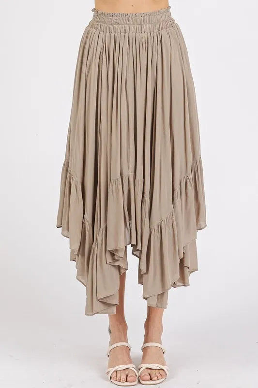Fashion Sava | Midi Skirt | Handkerchief Hem with Pockets