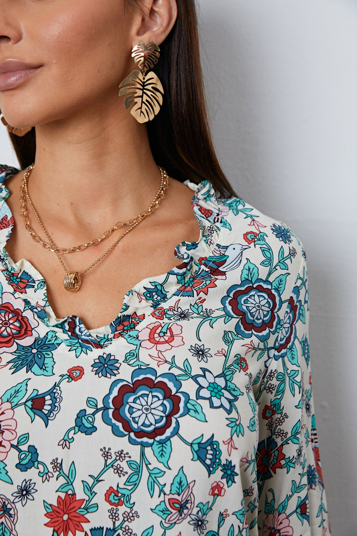 Fashion Sava | Floral Blouse | Elegant Long Sleeve Design