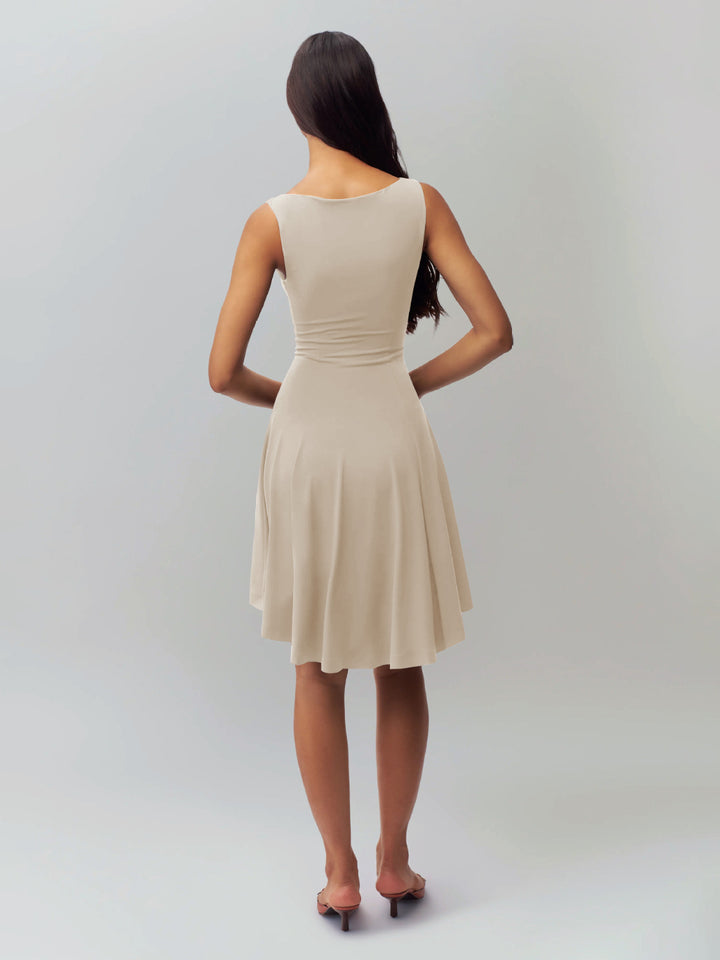 Fashion Sava | High-Low Sleeveless Dress | Elegant Design - Burgundy
