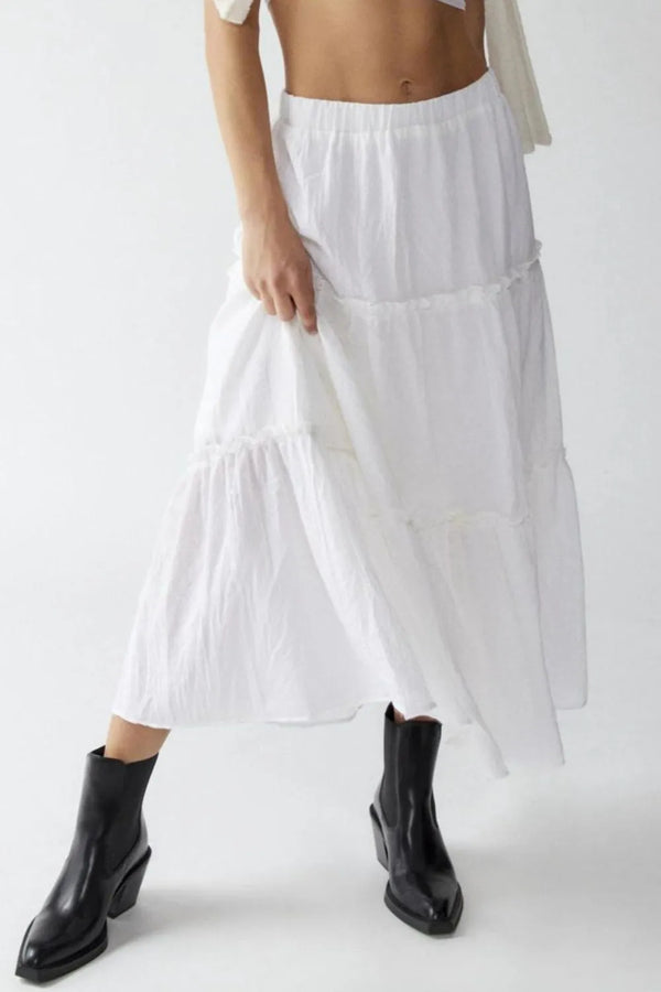 Fashion Sava | Frill Elastic Waist Skirt | Effortless Style