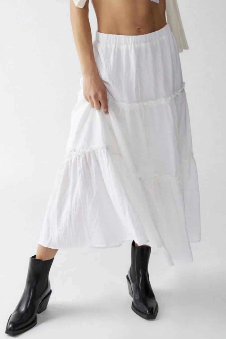 Fashion Sava | Frill Elastic Waist Skirt | Effortless Style