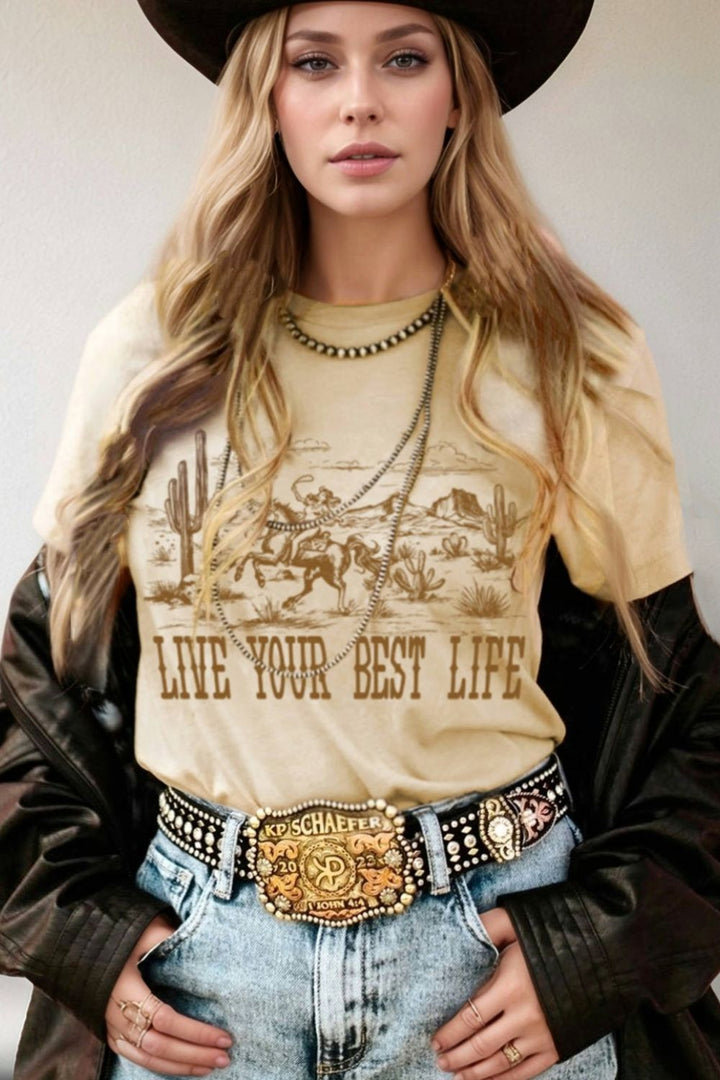 Fashion Sava | Western Graphic Tee | Casual Short Sleeve Style