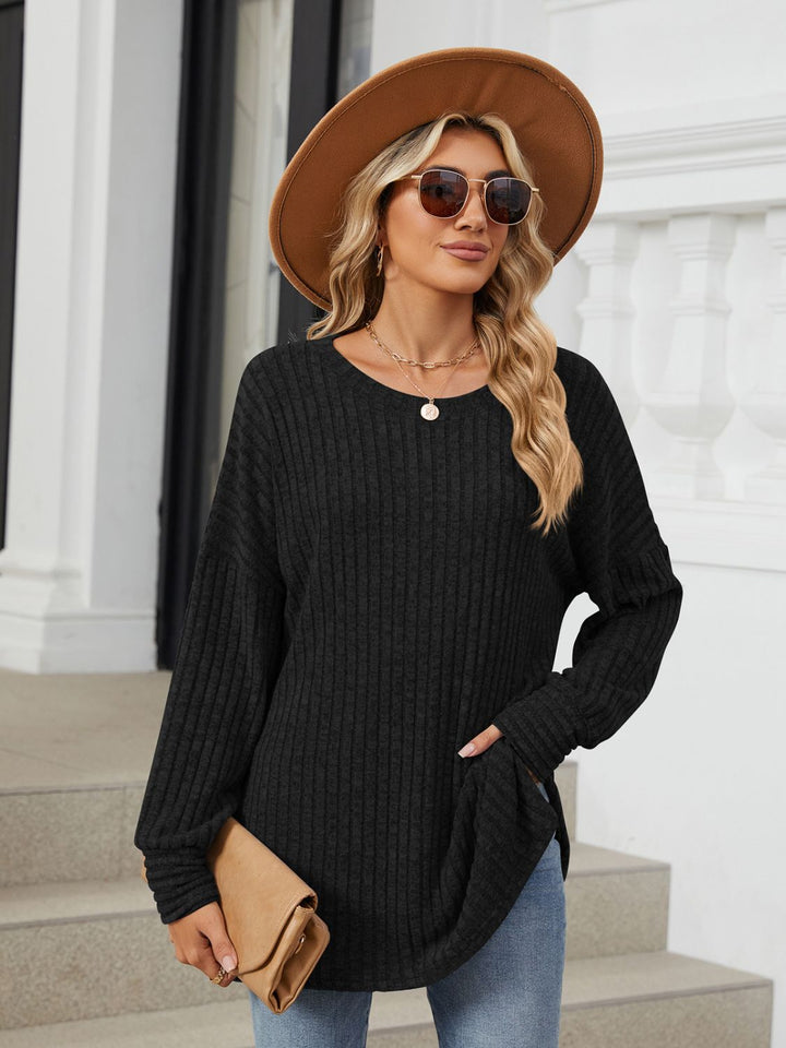 Fashion Sava | Ribbed T-Shirt | Versatile Long Sleeve Style