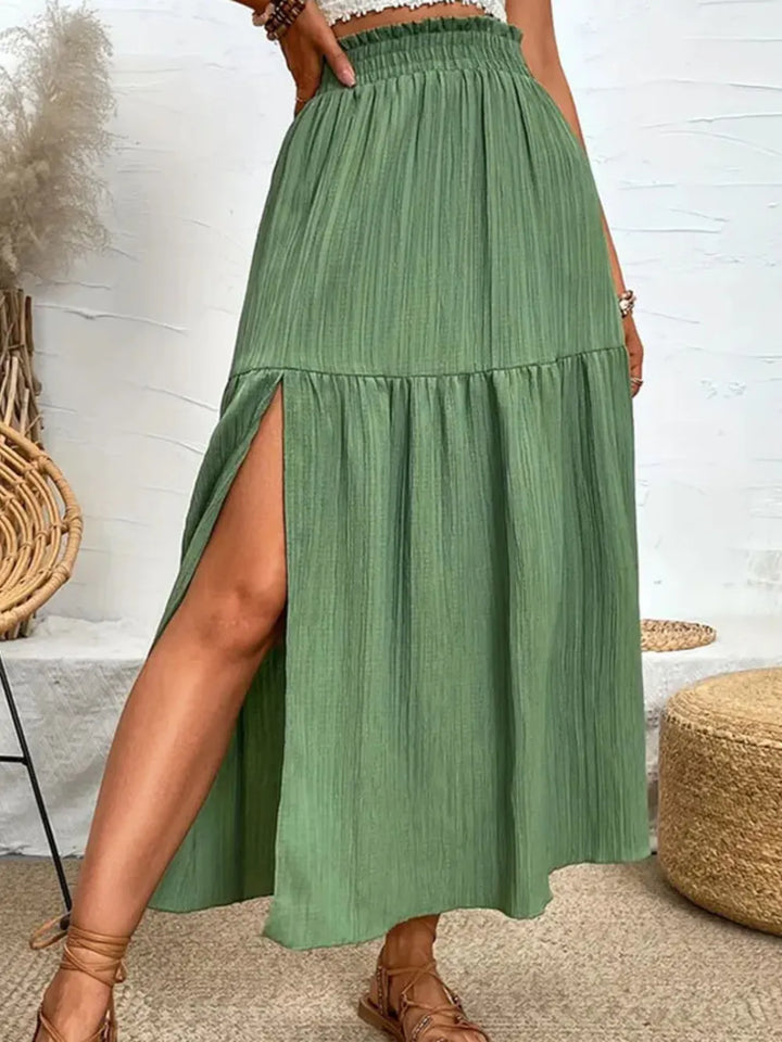Fashion Sava | Frill Slit Skirt | Elegant Evening Wear