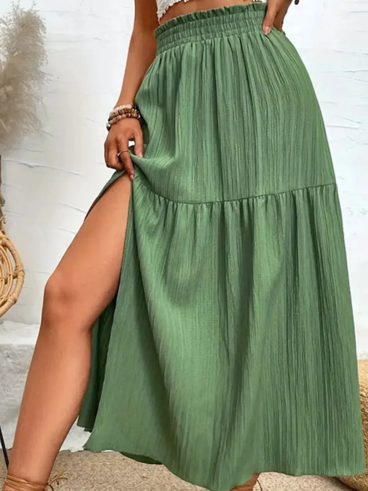 Fashion Sava | Frill Slit Skirt | Elegant Evening Wear