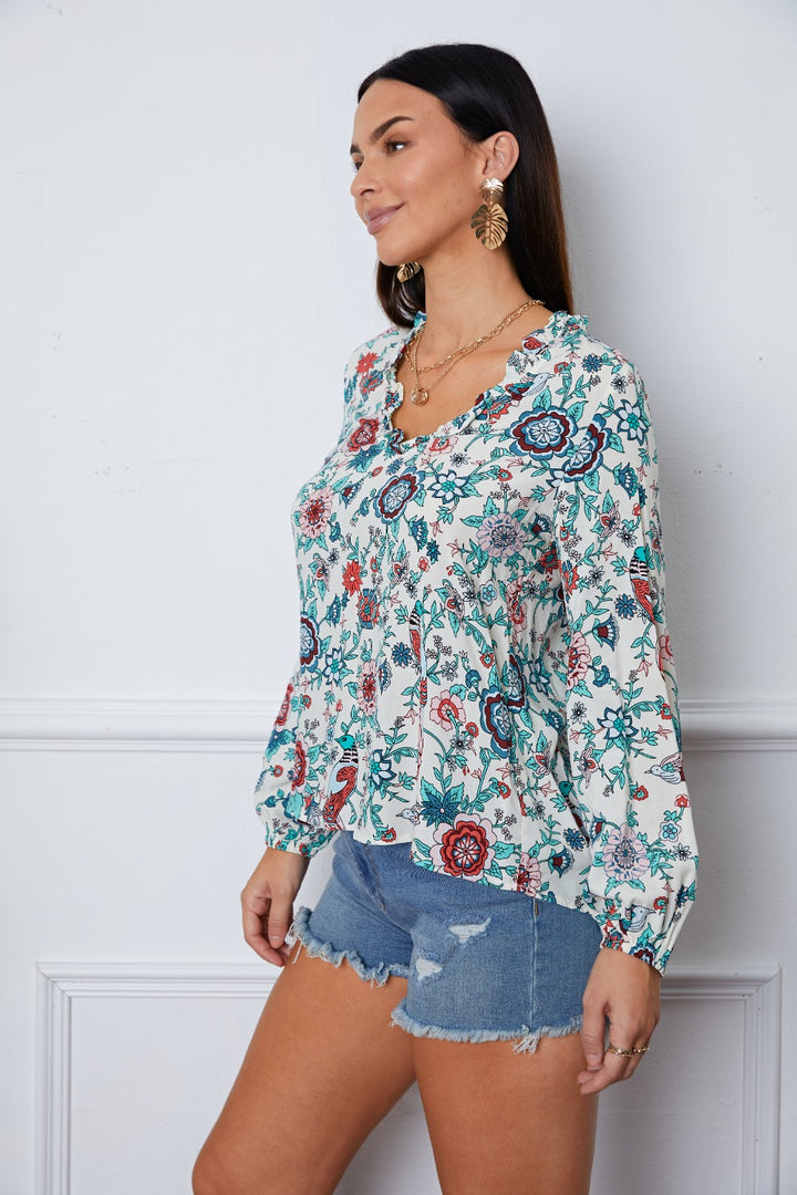 Fashion Sava | Floral Blouse | Elegant Long Sleeve Design