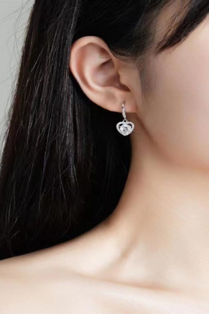 Fashion Sava | Heart Drop Earrings | 2 Carat Moissanite Sparkle