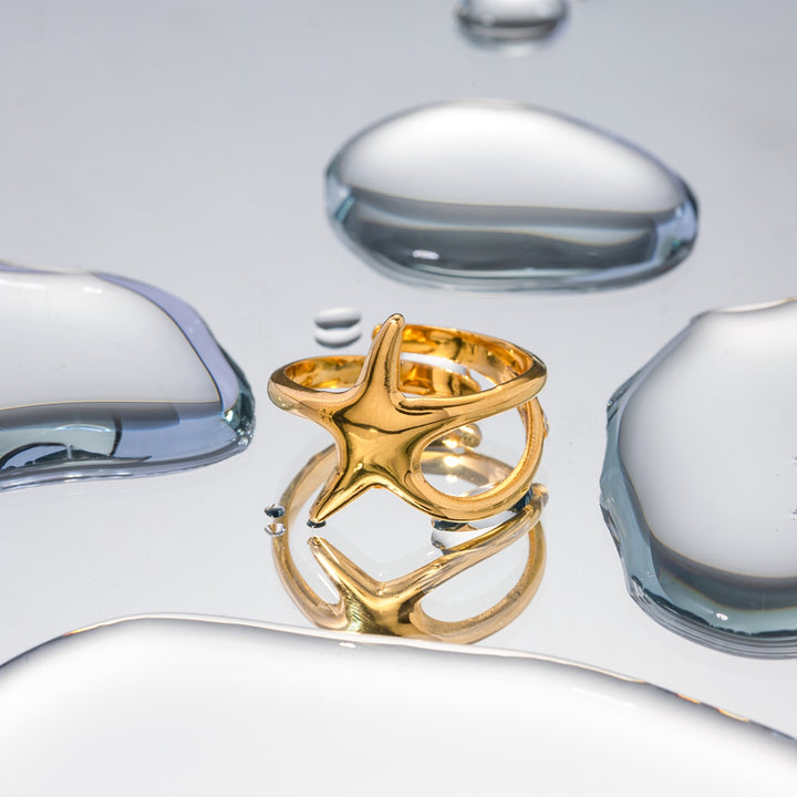 Fashion Sava | Star Ring | Gold-Plated Stainless Steel Elegance