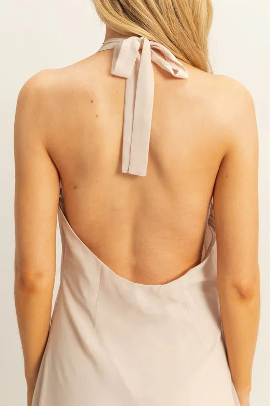 Fashion Sava | Chiffon Halter Dress | Asymmetrical Hem Style