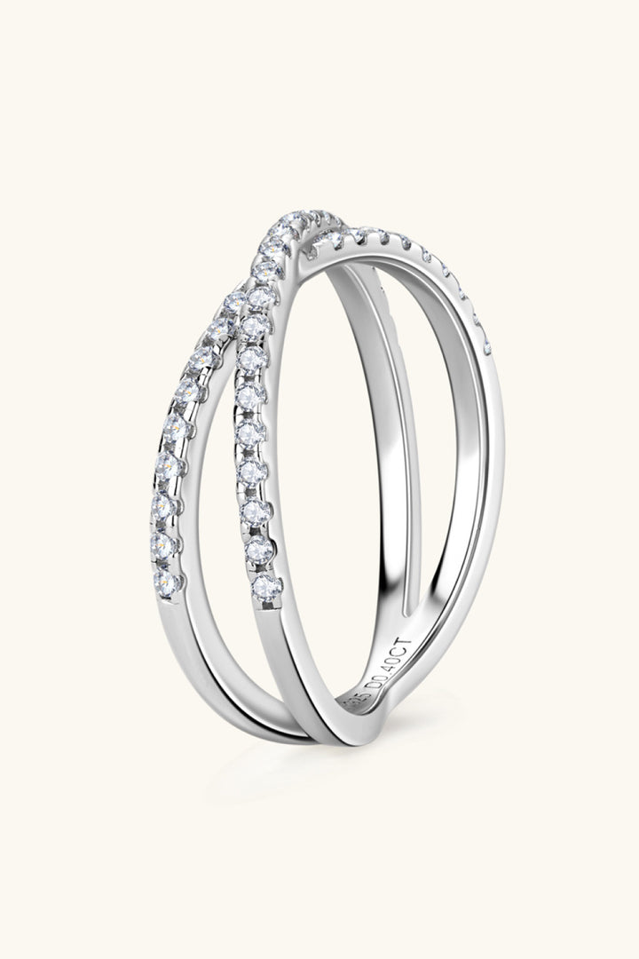 Fashion Sava | Crisscross Ring | Moissanite Sparkle