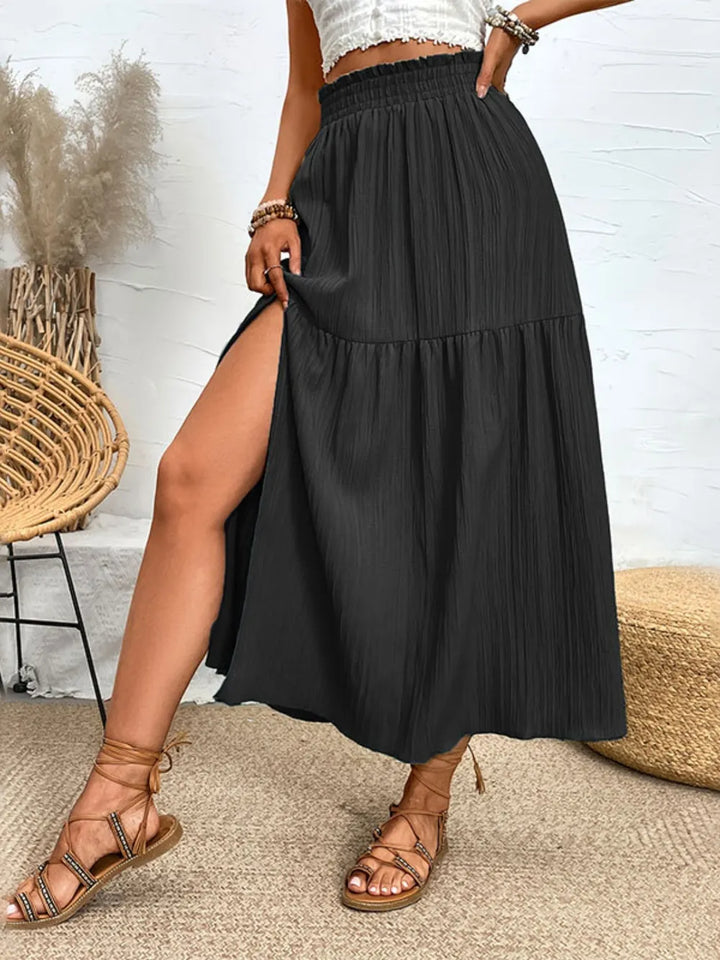 Fashion Sava | Frill Slit Skirt | Elegant Evening Wear